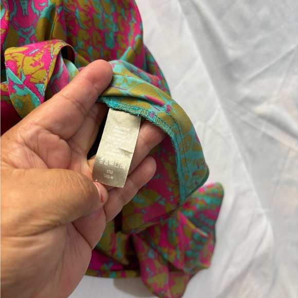 Charlie Jade Pink and Green High Low Dress - Picture 6 of 7